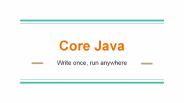 Java Course Training PPT