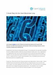5 Small Steps for the Giant Blockchain Leap