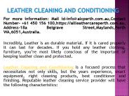 Leather Cleaning and Conditioning