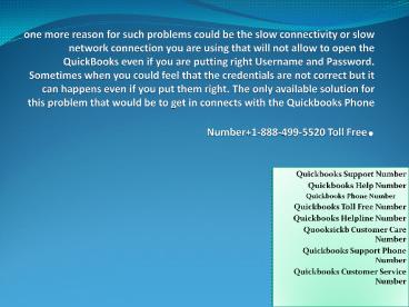Quickbooks Toll Free Number