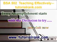 BSA 502 Teaching Effectively--tutorialrank.com