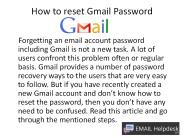 How to Reset Gmail Password?