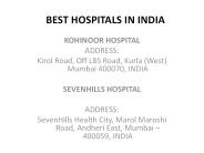 Best Hospitals in India