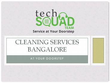 Cleaning Services In Bangalore