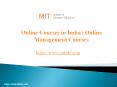Online Courses in India | MIT School of Distance Education offers Online Management Courses PowerPoint PPT Presentation