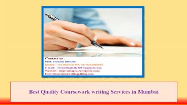 Best Quality Coursework writing Services in Mumbai