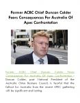 Former ACBC Chief Duncan Calder Fears Consequences For Australia Of Apec Confrontation PowerPoint PPT Presentation