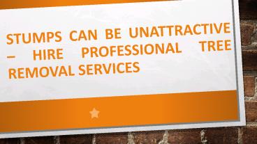 Stumps Can Be Unattractive – Hire Professional Tree Removal Services