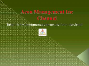 Aeon Management Inc Chennai Velachery (((Chennai))))