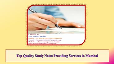 Top Quality Study Notes Providing Services in Mumbai