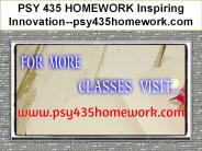 PSY 435 HOMEWORK Inspiring Innovation--psy435homework.com