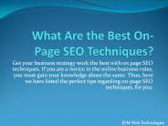 What Are the Best On-Page SEO Techniques?
