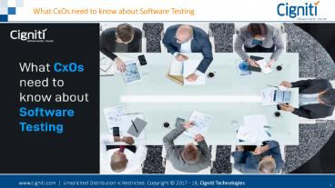 What CxOs need to know about Software Testing