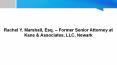 Rachel Y. Marshall, Esq. – Former Senior Attorney at Kane & Associates, LLC, Newark PowerPoint PPT Presentation