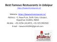 Best Famous Restuarants in Udaipur PowerPoint PPT Presentation