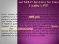 Get NCERT Solutions for Class 6 Maths in PDF PowerPoint PPT Presentation
