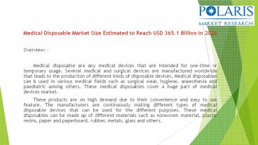 Medical Disposable Market