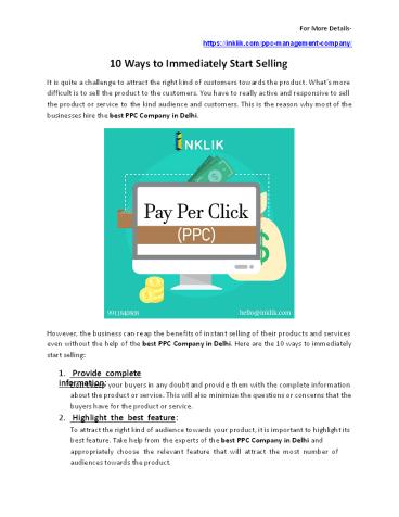 10 Ways To Immediately Start Selling