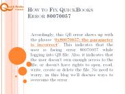 How to Fix QuickBooks Error 80070057