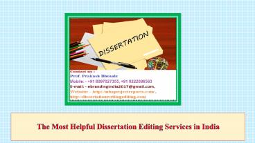 The Most Helpful Dissertation Editing Services in India