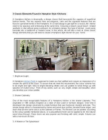 3 Classic Elements Found in Hampton Style Kitchens