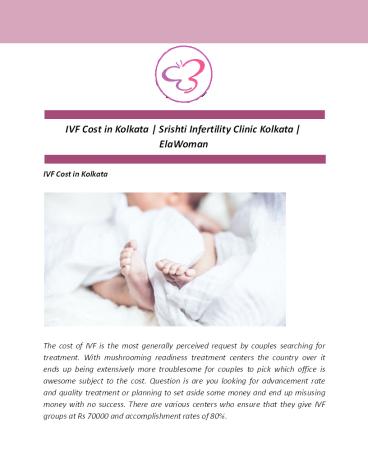 IVF Cost in Kolkata | Srishti Infertility Clinic Kolkata |  ElaWoman