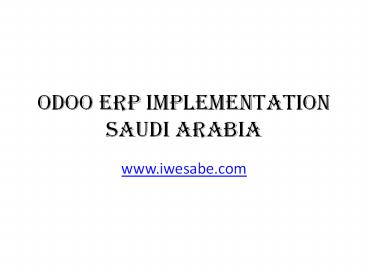 Leading Odoo ERP Company Saudi Arabia