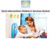 Early Intervention Children's Services Autism