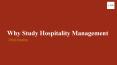 Why Study Hospitality Management | DPMI Franchise PowerPoint PPT Presentation
