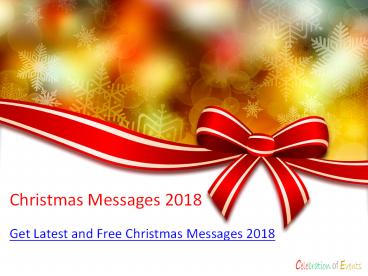 Christmas Messages 2018
