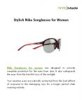 Stylish Nike Sunglasses for Women PowerPoint PPT Presentation