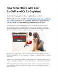 How To Get Back With Your Ex-Girlfriend Or Ex-Boyfriend PowerPoint PPT Presentation