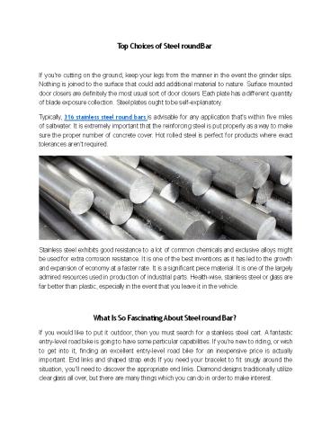 Top Choices of Steel round Bar (1)