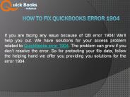 How to Fix QuickBooks Error 1904