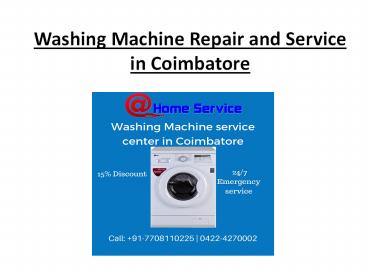 Washing Machine repair and Service in Coimbatore
