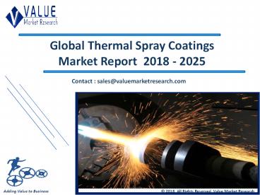 Thermal Spray Coatings Market Size & Share Report 2018: Global Industry Growth, 2025