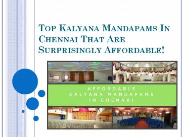 Kalyana Mandapams In Chennai