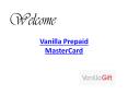 Vanilla Prepaid MasterCard PowerPoint PPT Presentation