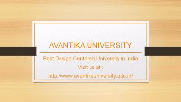 Best  Design College in India | Avantika University, Ujjain | Madhya Pradesh