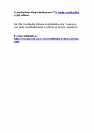 Crowdfunding software development - Top equity crowdfunding script software