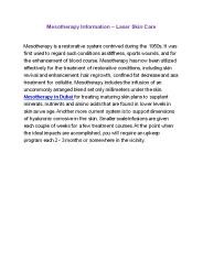Mesotherapy Information in Dubai