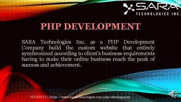 Best PHP Development Company - Sara Technologies