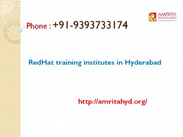 RedHat training institutes in Hyderabad