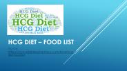 HCG Diet – Food List (1)