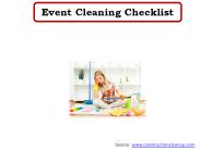 Event Cleaning Checklist