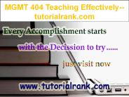 MGMT 404 Teaching Effectively--tutorialrank.com