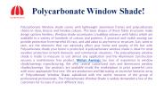 Polycarbonate Window Shade