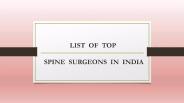Top Spine Surgeons in India