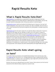 Rapid results keto