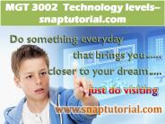 MGT 3002  Technology levels--snaptutorial.com